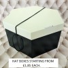 Cream Lid, Black Base Hatboxes